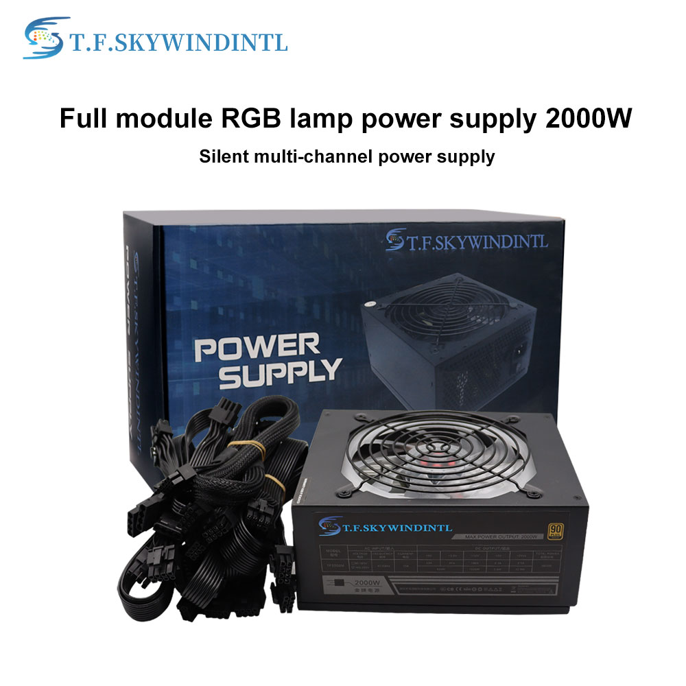 2000W Atx Mining Power Supply - 2000W RGB Moduler ATX แหล่งจ่ายไฟที่มีสีสัน PSU