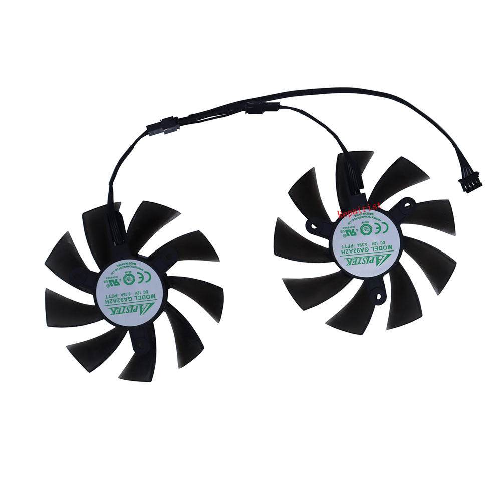Rx 580 8Gb 2048Sp Gpu - GPU การ์ดพัดลมกราฟิกคูลเลอร์สำหรับ ELSA RX 580 8GB