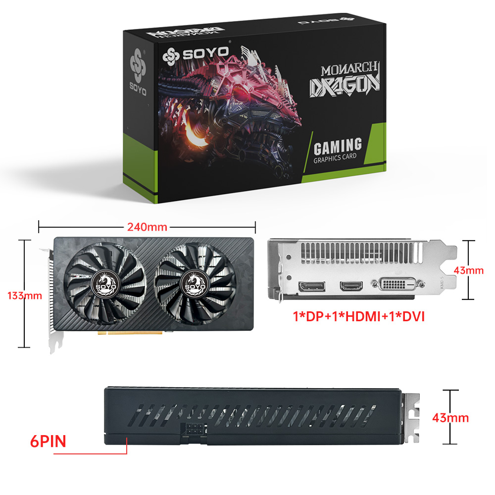 SOYO AMD RX 590 8GB Placa De ว - Rtx 3070 8Gb Graphics Card บทวิจารณ์และราคา