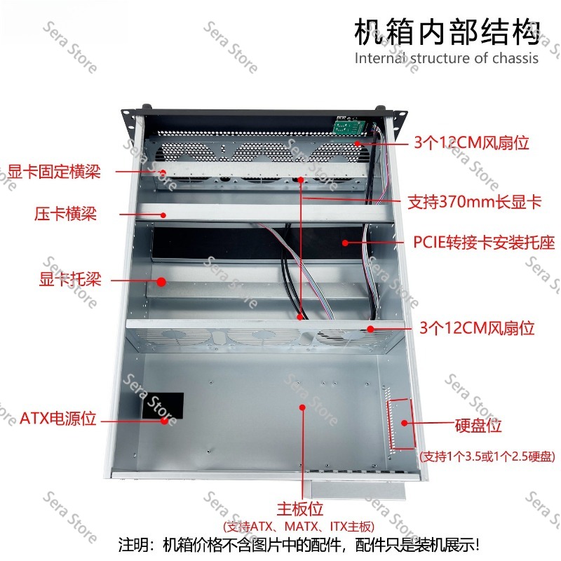 เคสคอมพิวเตอร์ 4U รองรับการ์ดจ - 8 Gpu 4U Server Chassis บทวิจารณ์และราคา